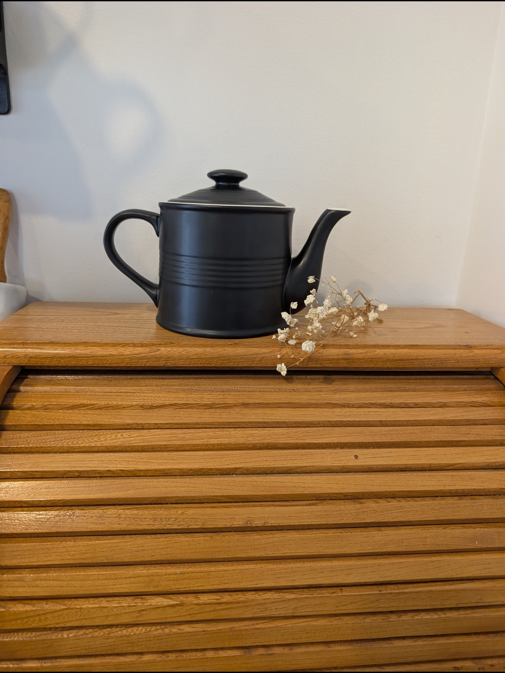Expressions Black Ceramic Teapot with Lid -Stoneware - Picture 3 of 7